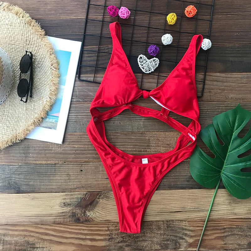 Cut Out Thong Monokini Swimsuit - Image 3