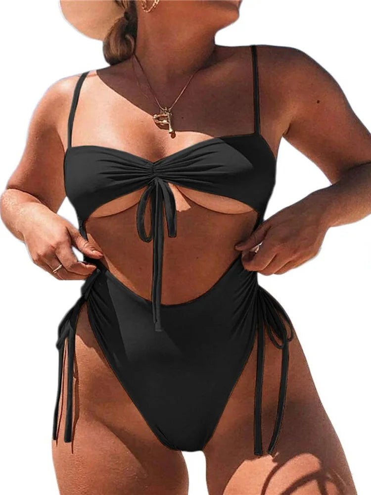 Tassel High Cut Out One Piece Swimsuit - Image 6