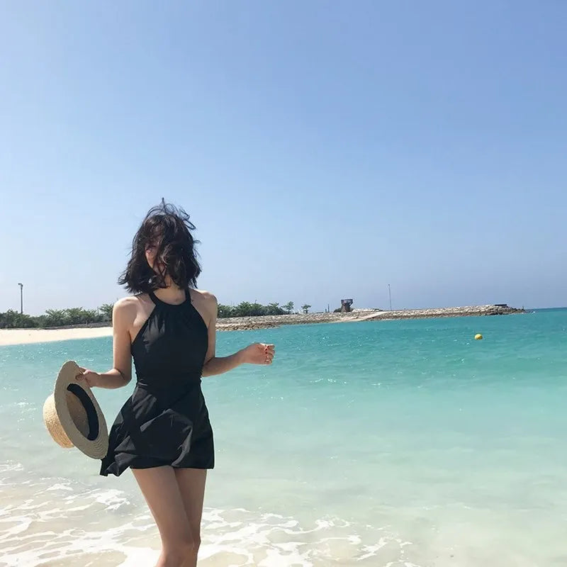 Black Mesh One-Piece Monokini Swimsuit - Image 2