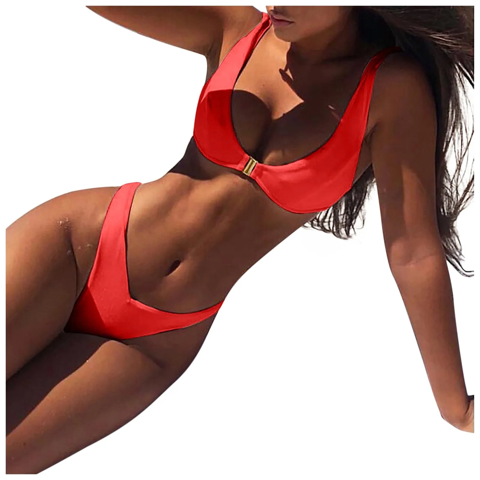 Hollow Out Triangle Bikini Top Set - Image 2