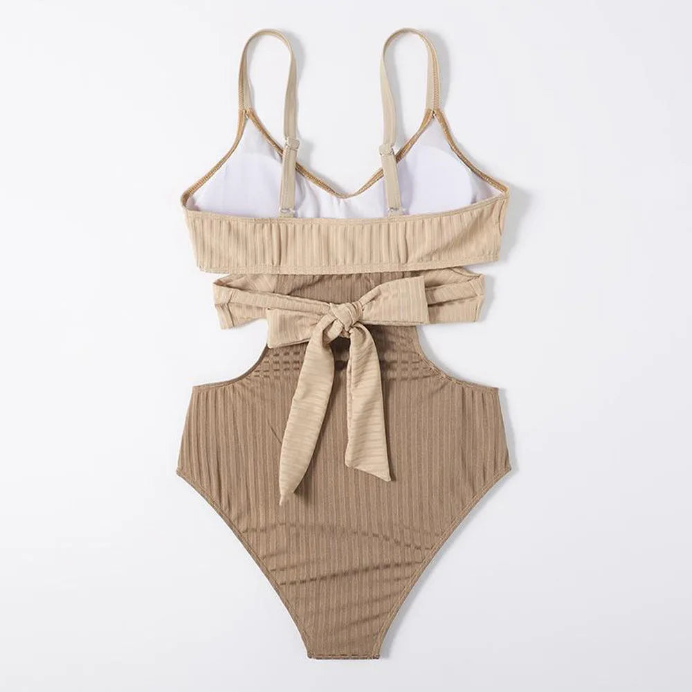 Solid Patchwork Strapped Swimwear Women Sexy - Image 3